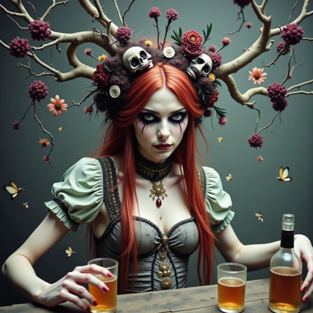 Gypsy Lilith Dancing with Fireflies: Cinematic Still