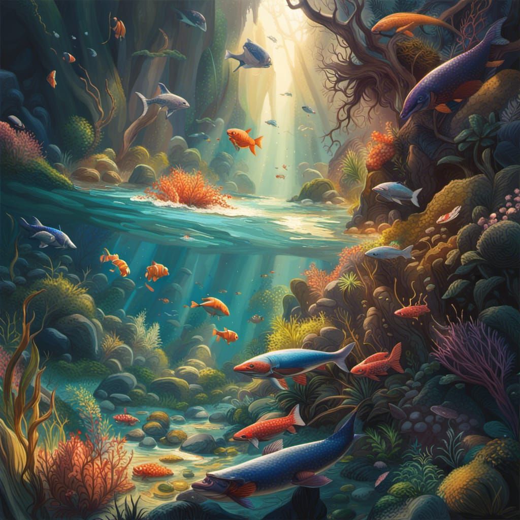 Vibrant Aquatic Ecosystems Concept Art