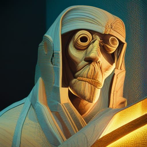 Hyperrealistic Mummy in Pyramid Concept Art