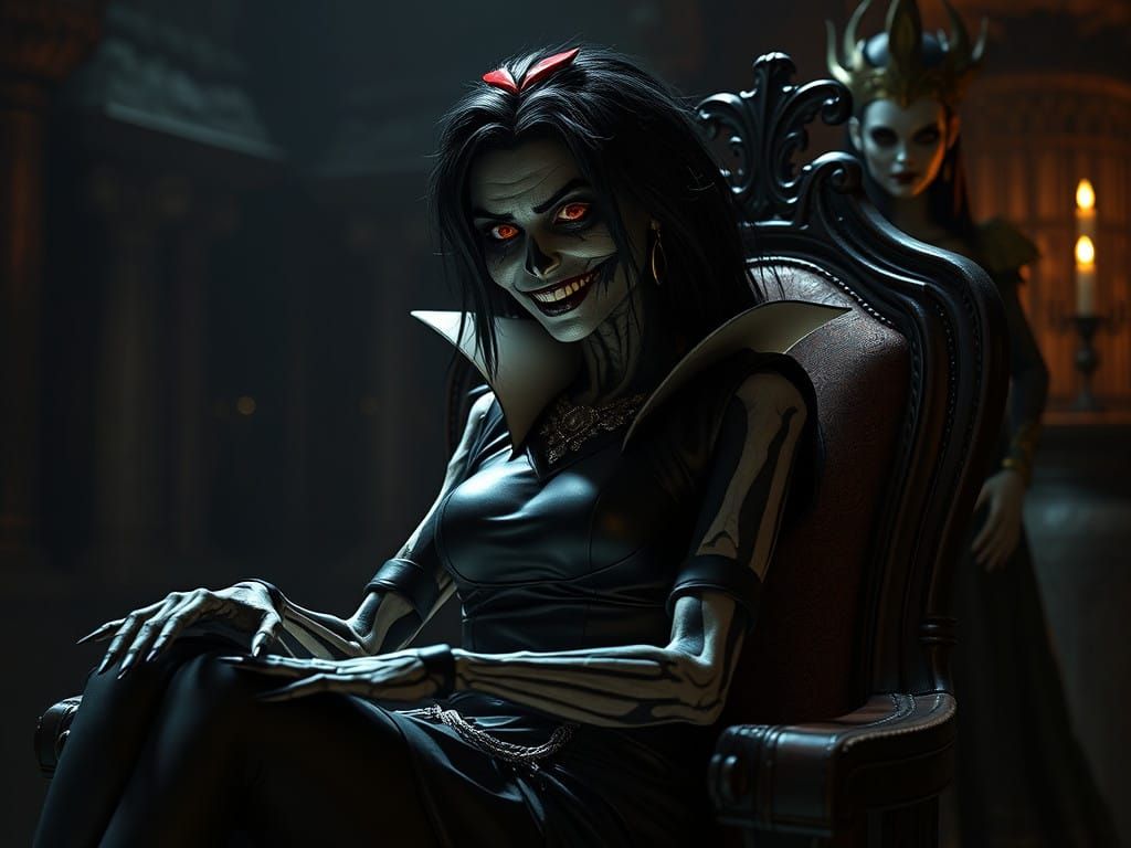 Mysterious Horror Witch Snow White in Dark Dungeon