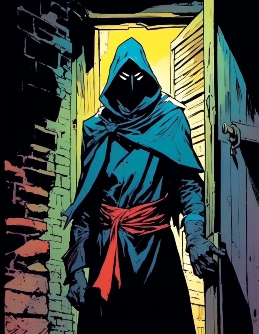 French Revolutionary Assassin in Comic Book Style
