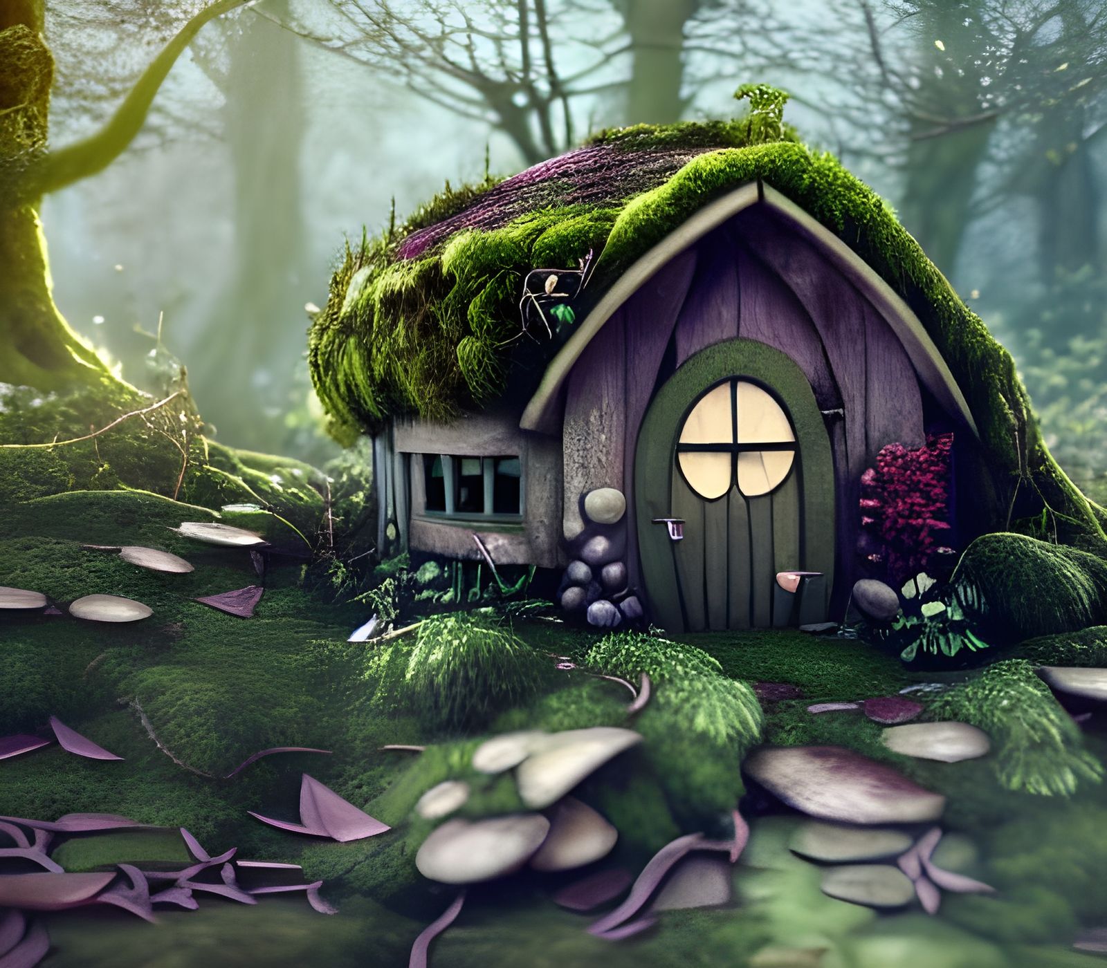 Moss and Ivy Fairy House in Woodland Fantasy