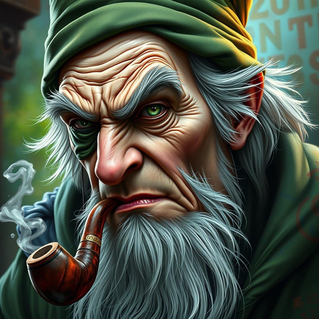 Angry Wizard in Vivid Colors