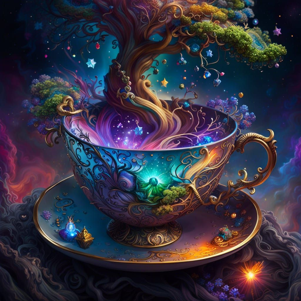 Psychedelic Gemstone Explosion in Teacup