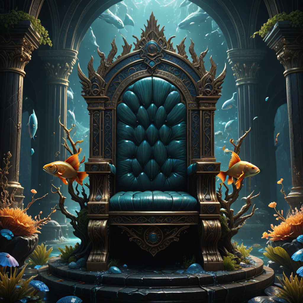Ethereal Aquatic Throne in Deep Fantasy