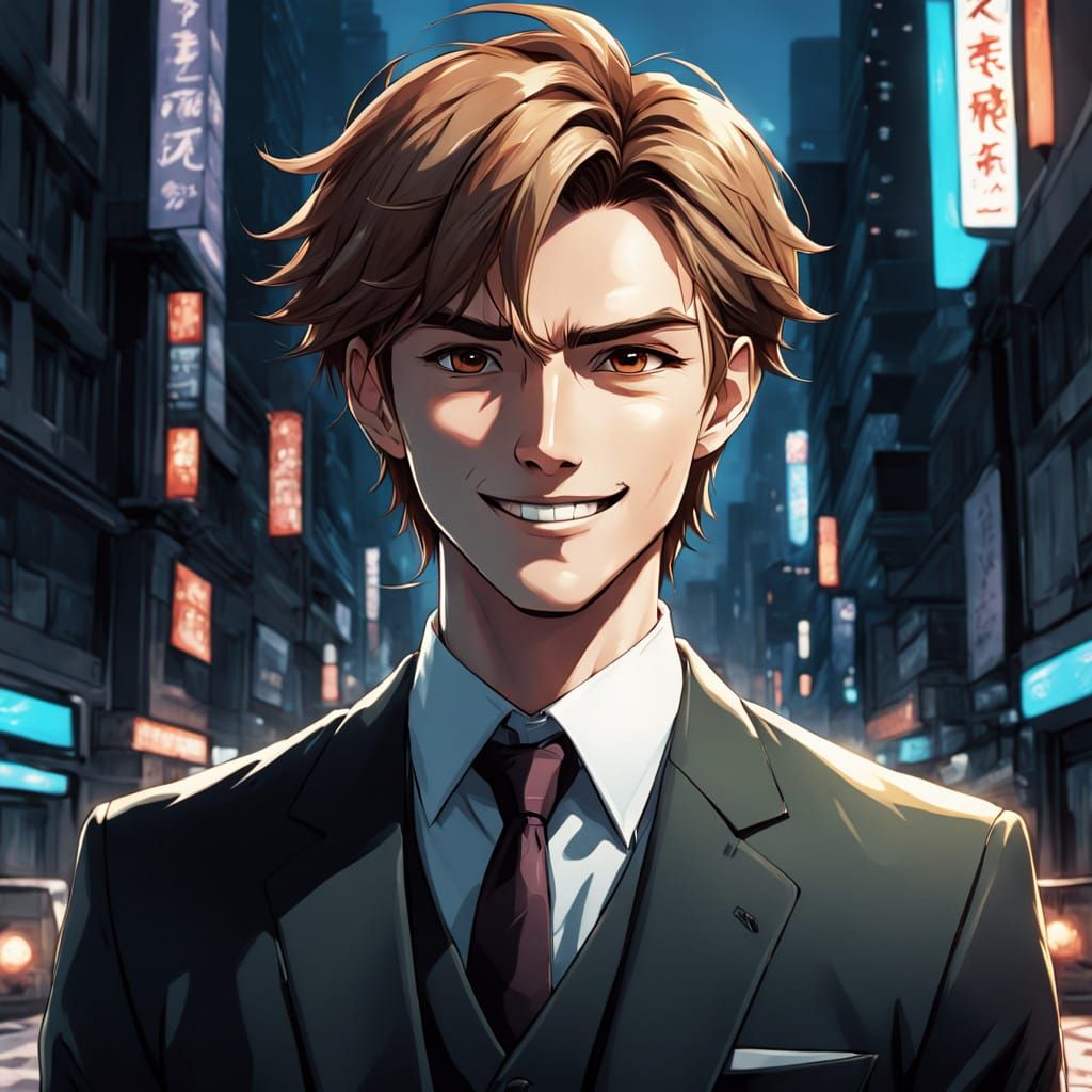 Charming Manga-Inspired Businessman