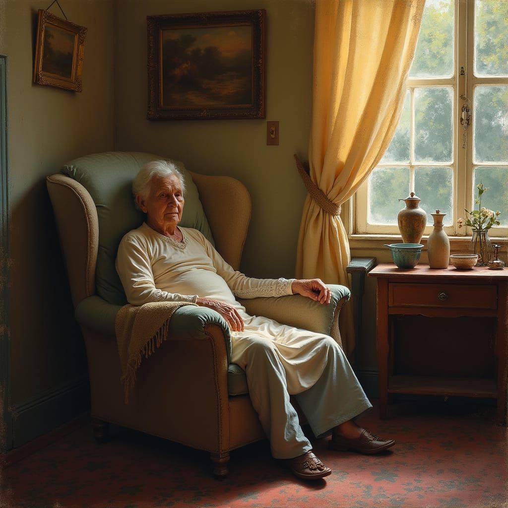 Cozy Impressionistic Portrait of an Elderly Person