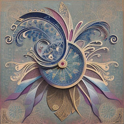 Intricate Calligraphic Art Nouveau Design