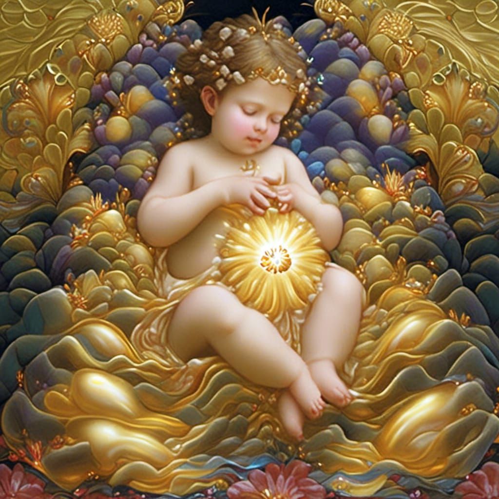 Pregnant Woman Holds Golden Heart