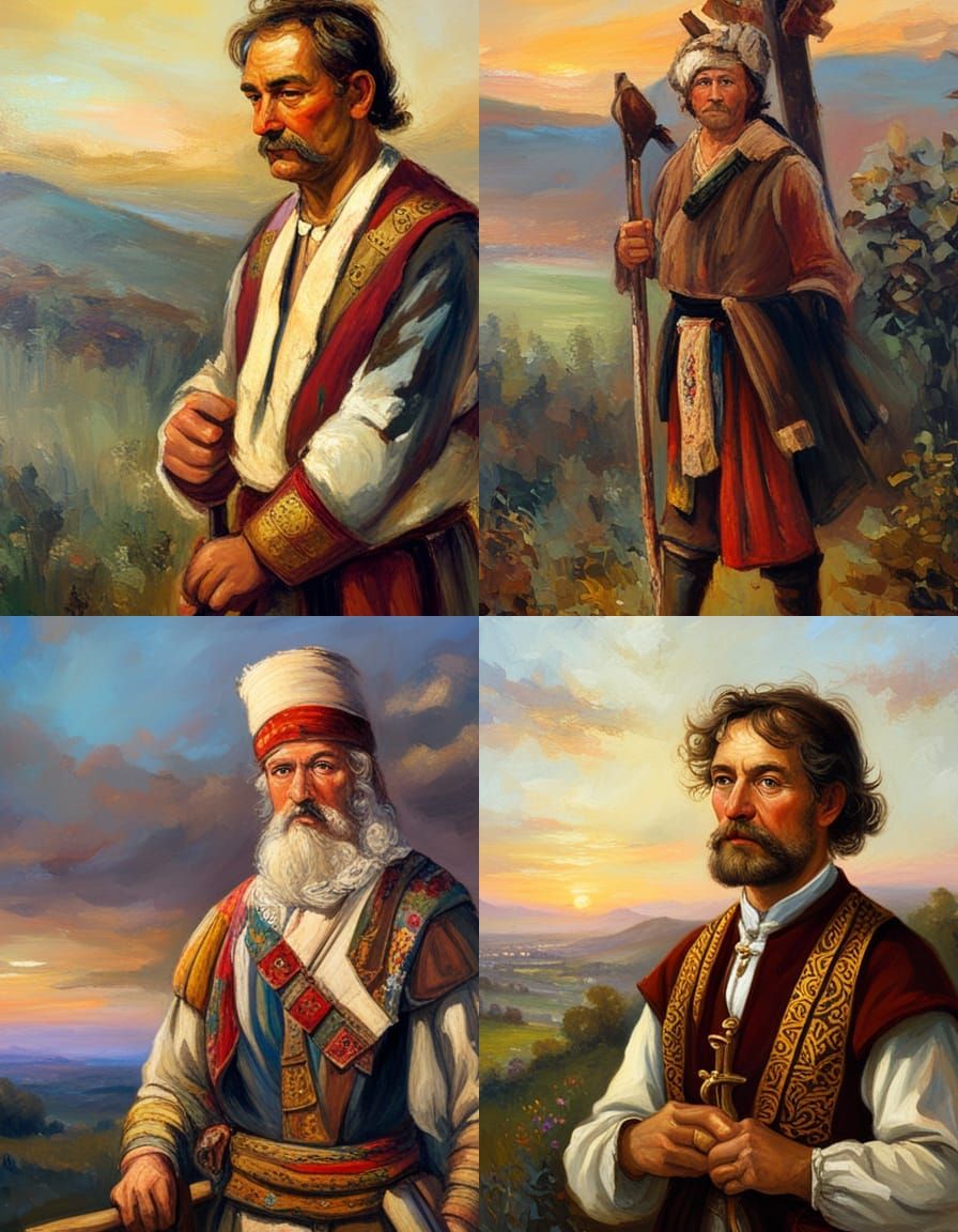 13th Century handsome Hungarian Peasant Men.