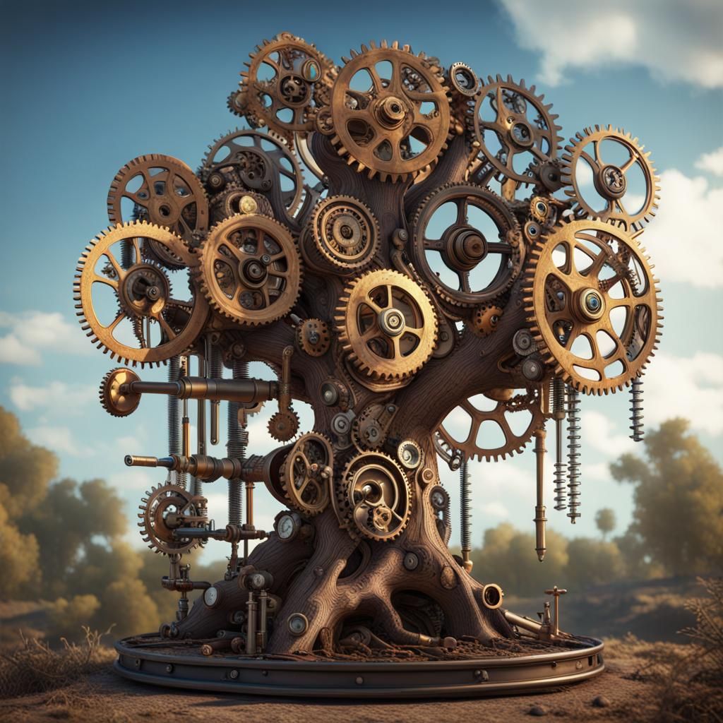 A huge steampunk-tree