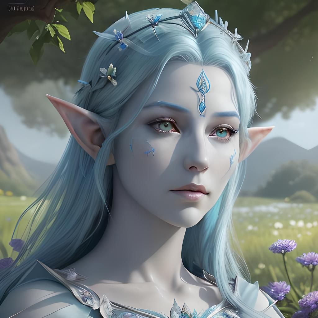 Ethereal Elf Queen in Secret Flower Garden