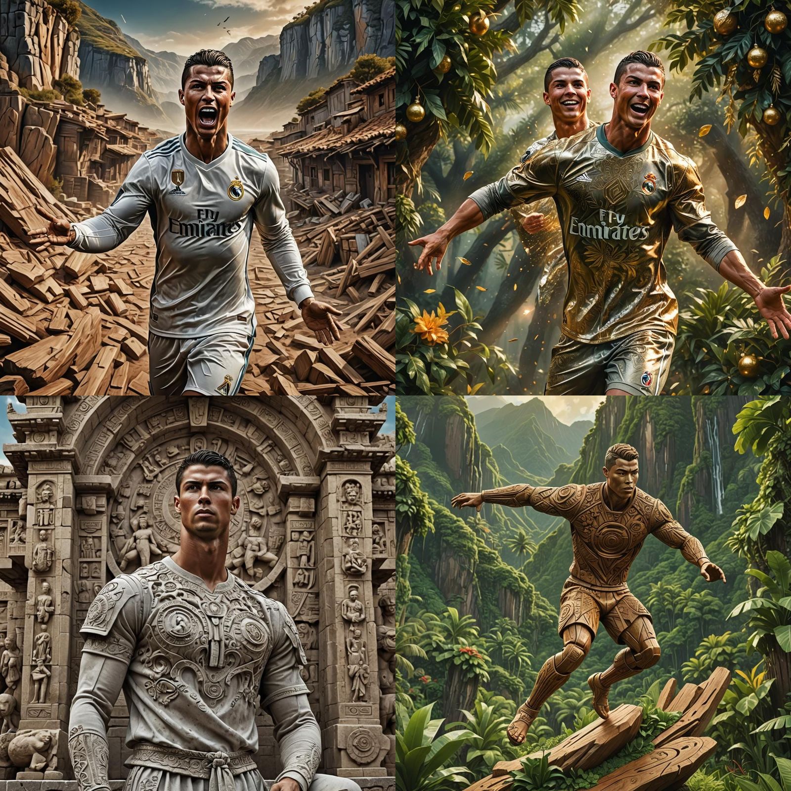 Digital Wooden Sculpture of Christiano Ronaldo Celebration