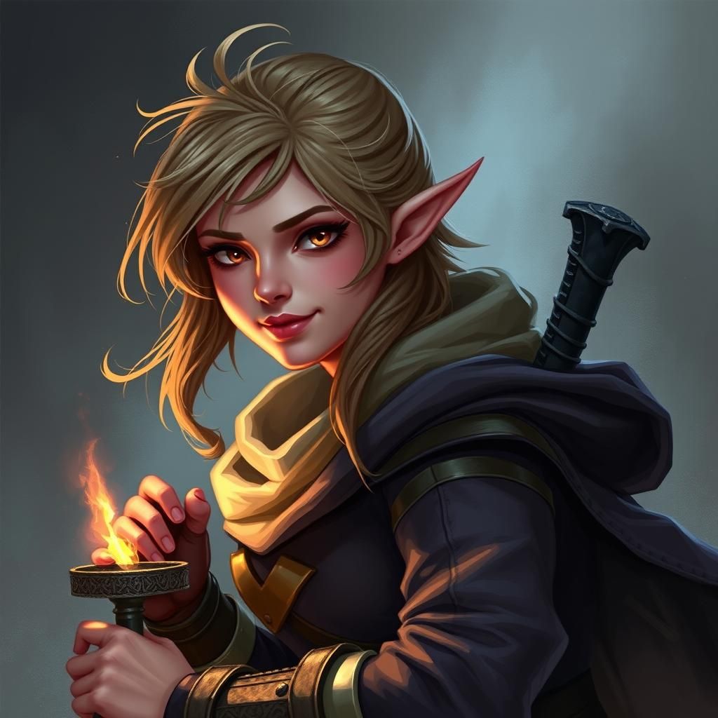 Elara Moonshadow: Mysterious Half-Elf Rogue