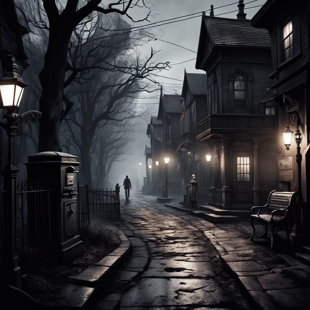 Mailman and Smiling Mailbox in Eerie 1960s Town