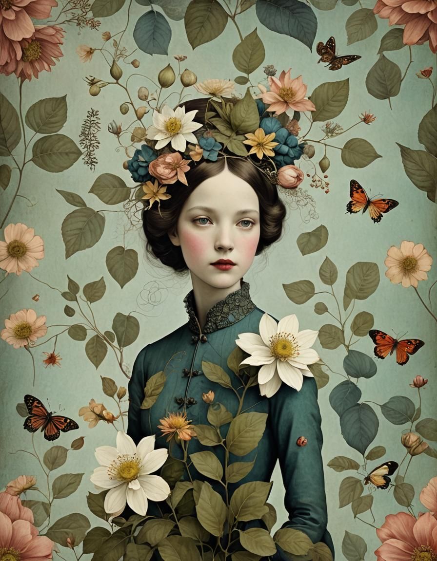 Botanical Flora in Surreal Digital Art Style