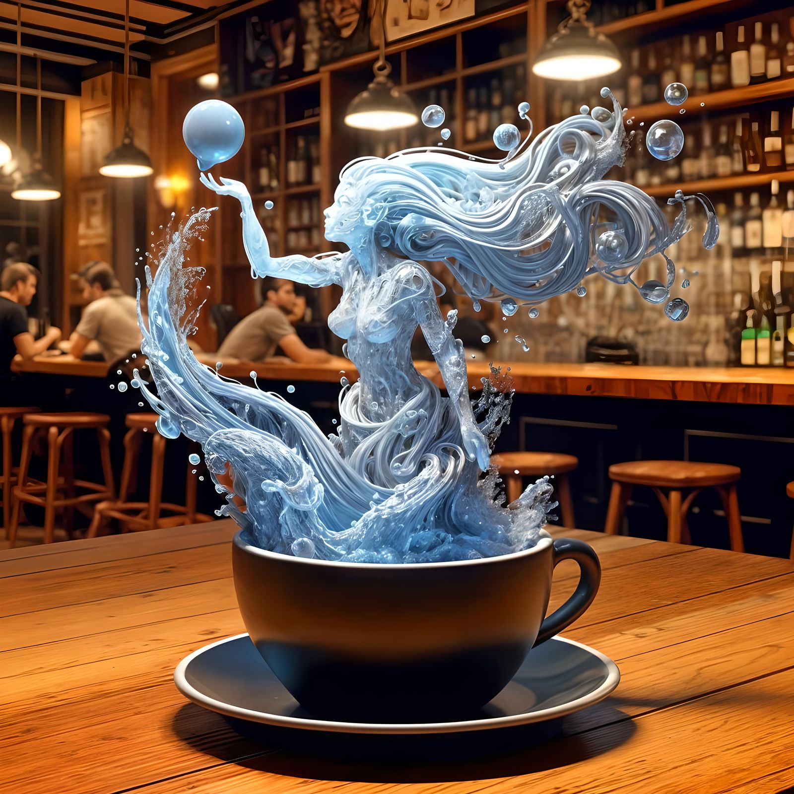 Milk Bubble Cartoon Character in 3D Digital Art