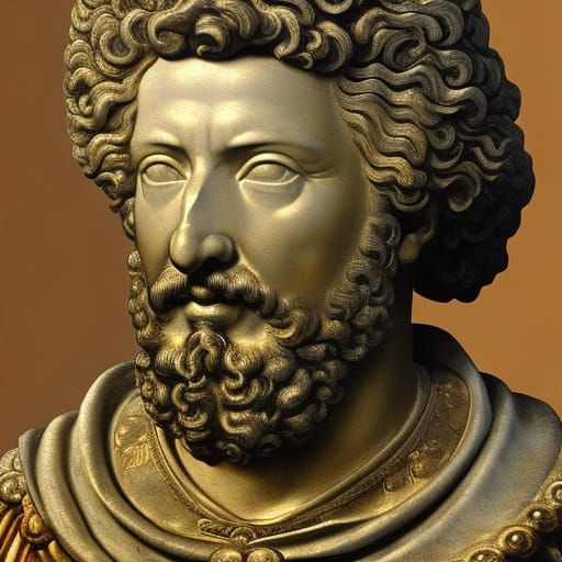 Detailed Painting of Roman Emperor Marcus Aurelius