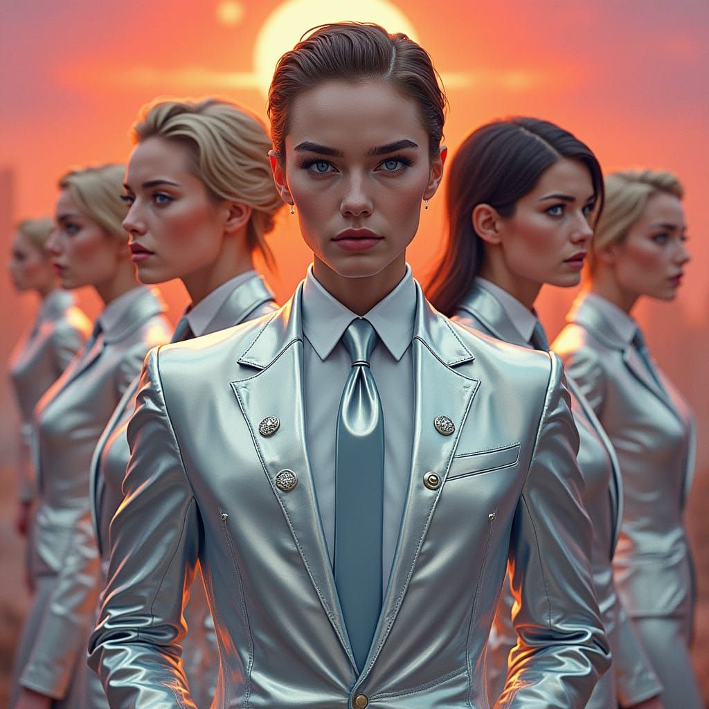 Heroes in Shimmering Metallic Armor Unleash Brilliance