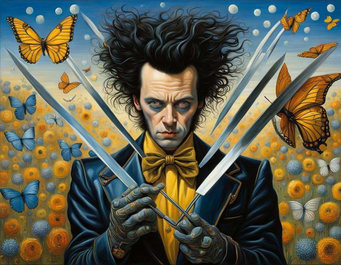 Edward Scissorhands as Wolverine, Surrealist Style