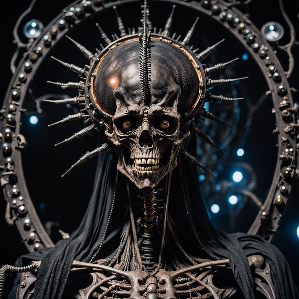 Apocalyptic Black Static Transmission in Gustave Doré Style