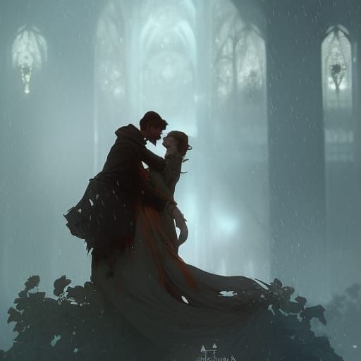 The Darkling's Intimate Moment in a Vibrant Triadic Palette