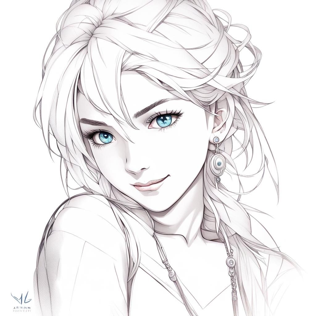 Detailed Portrait of Smiling Woman with Dynamic Lighting