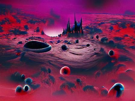 Menacing Evil Planet with Fiery Landscapes