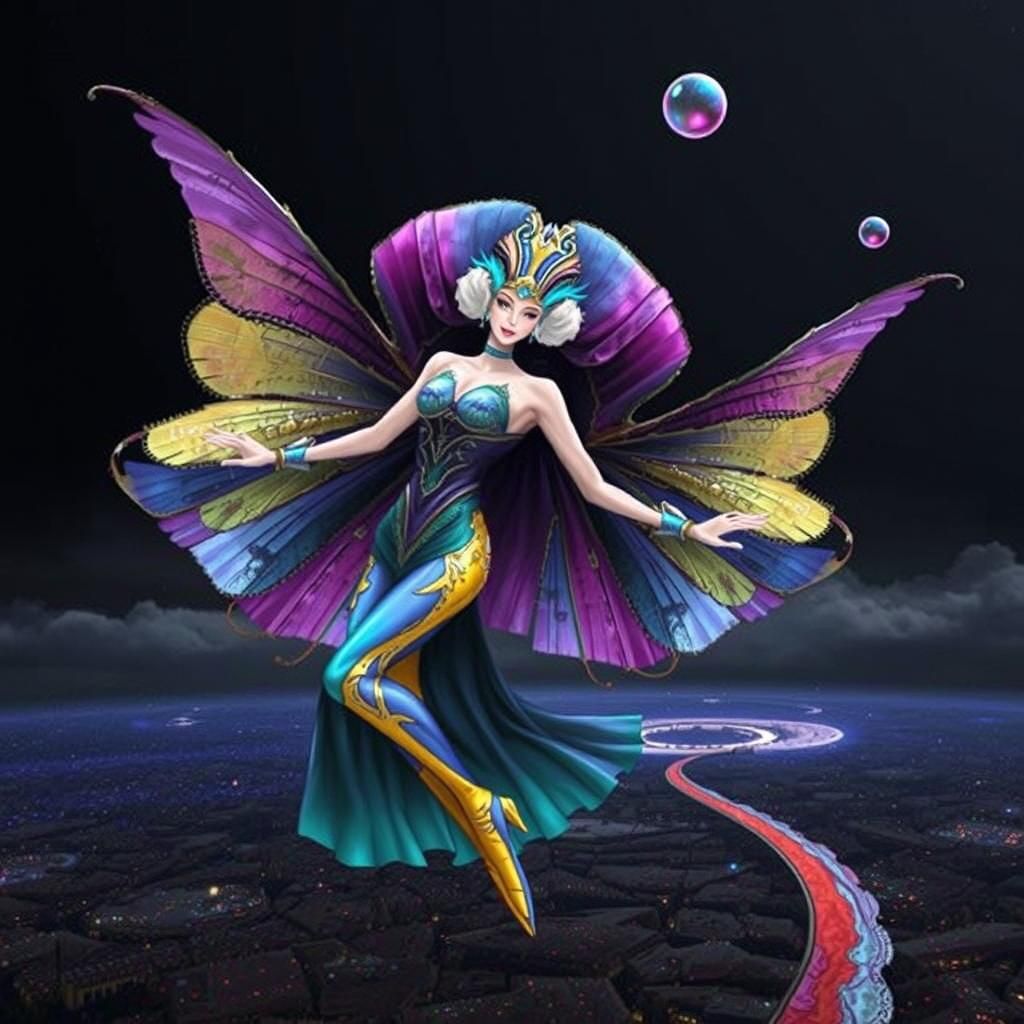 Ethereal Sky Dance with Diamonds