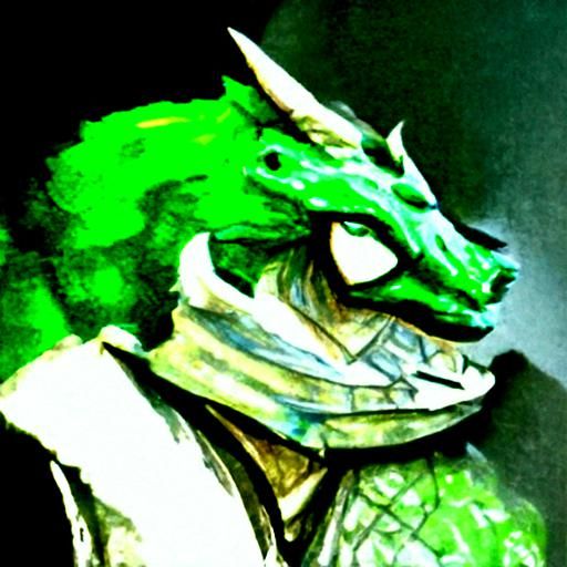 Green Dragonborn Character Art from DND