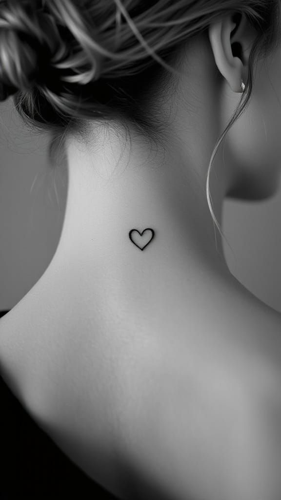 Elegant Black and White Portrait with Delicate Tattoo