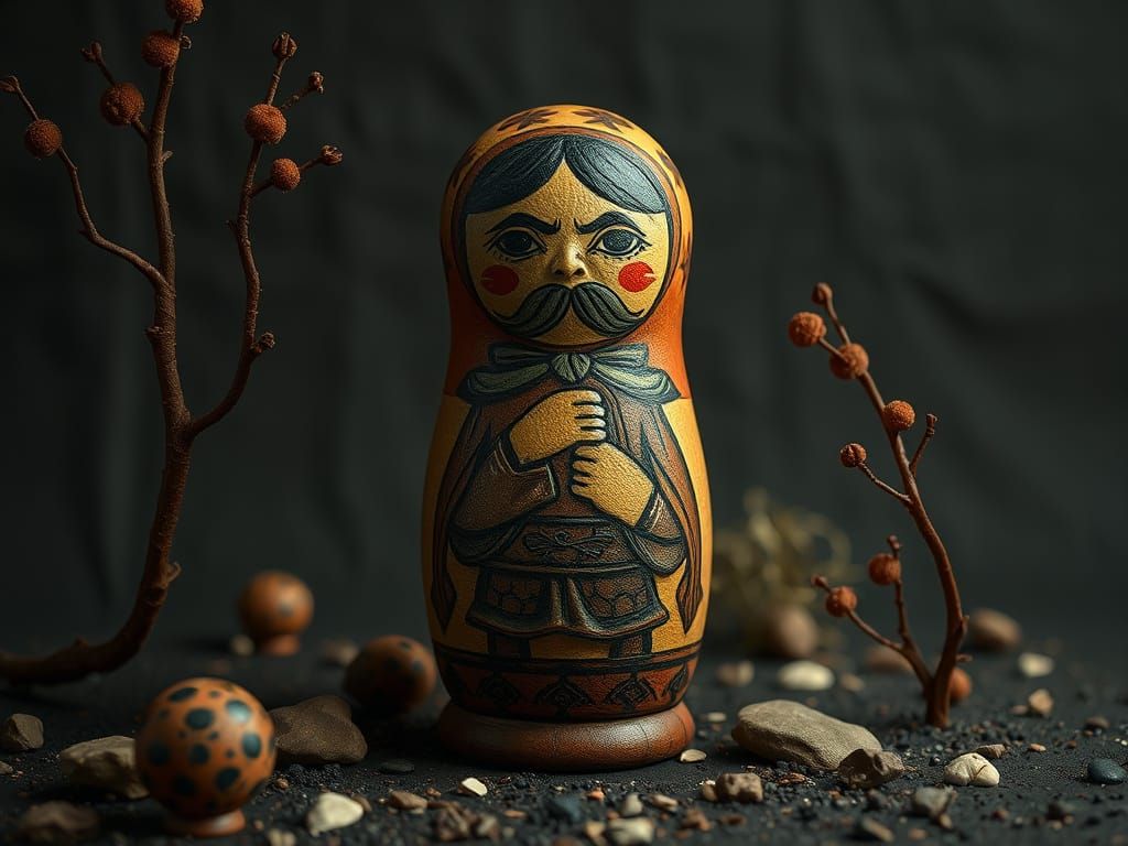 Rasputin Grumpy Stick-Figure Guy Matryoshka Skulks in Empty ...