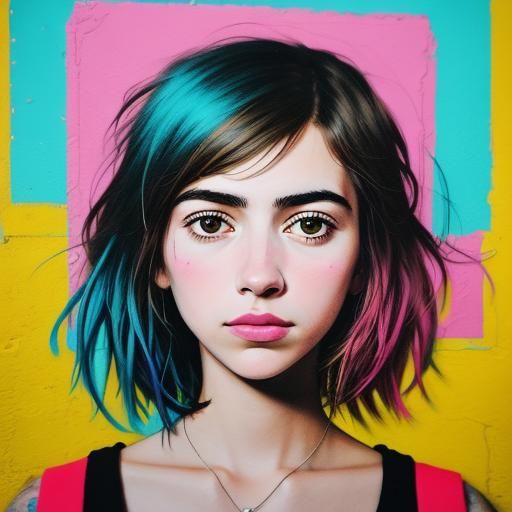 Sofia Coppola Portrait in Street Art Style