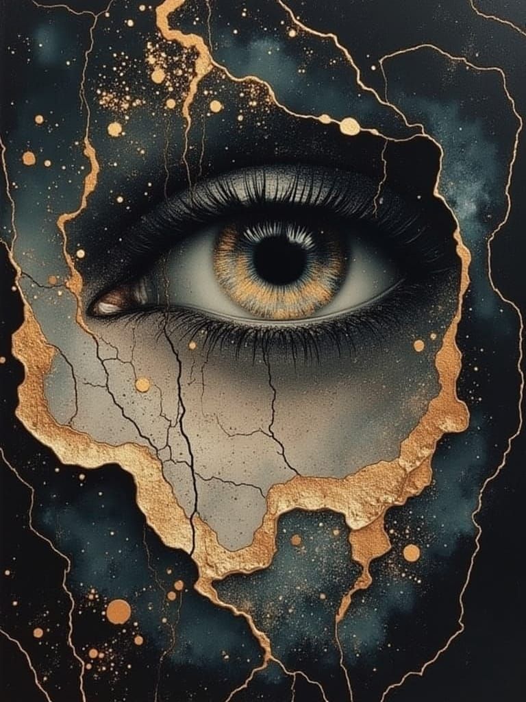 Intricate Eye Design with Cosmic Wonders in Magical Realism ...