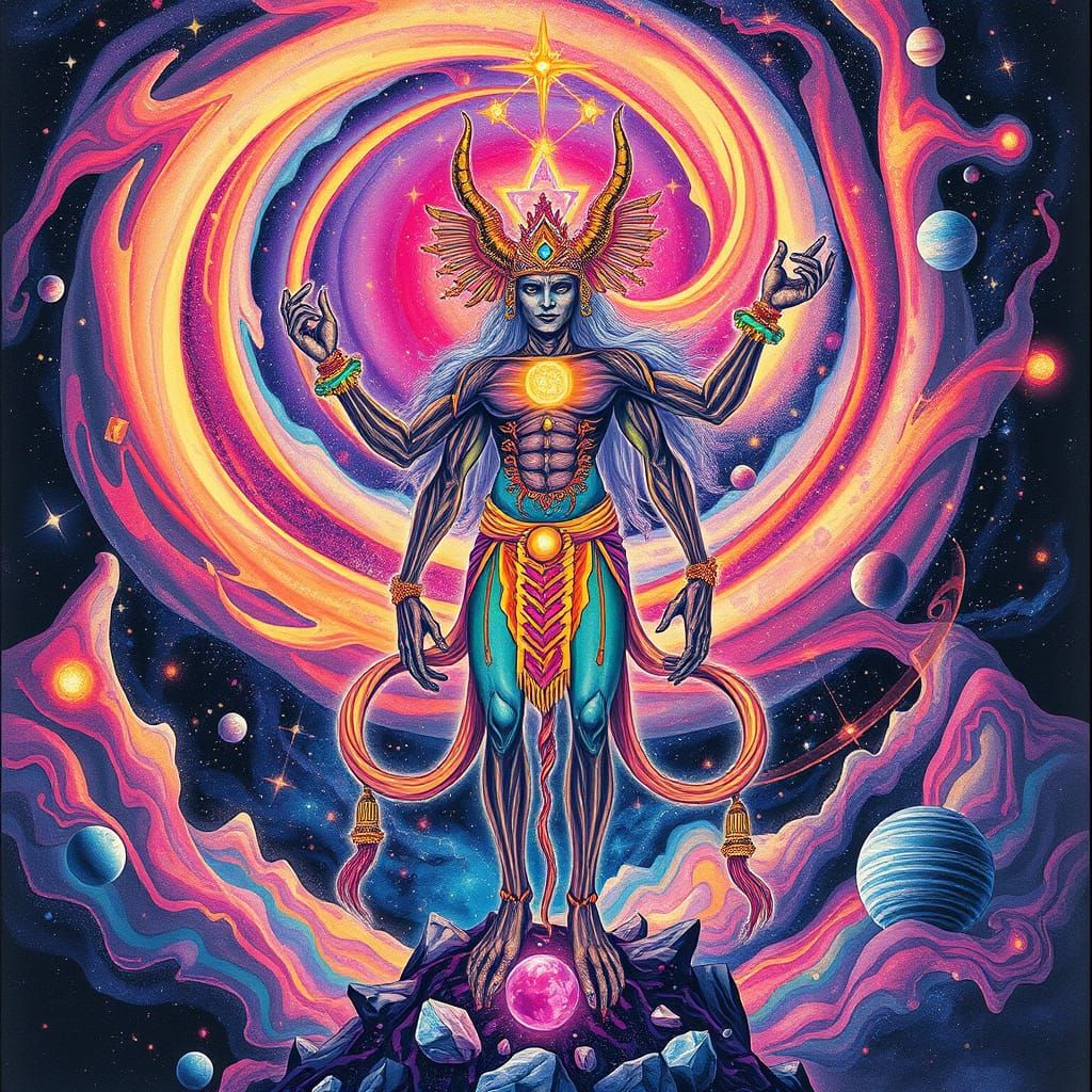 Mystical Being in Cosmic Vortex