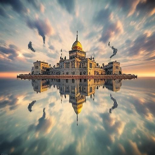 Surreal Renaissance Scene in 3D