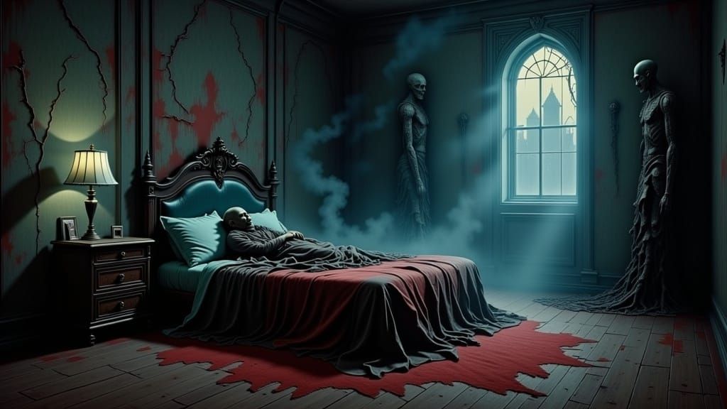 Dark Fantasy Nightmare Landscape as Detailed Matte Painting