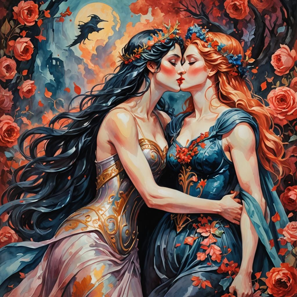 The Love of fit large Persephone and rough evil female Hades