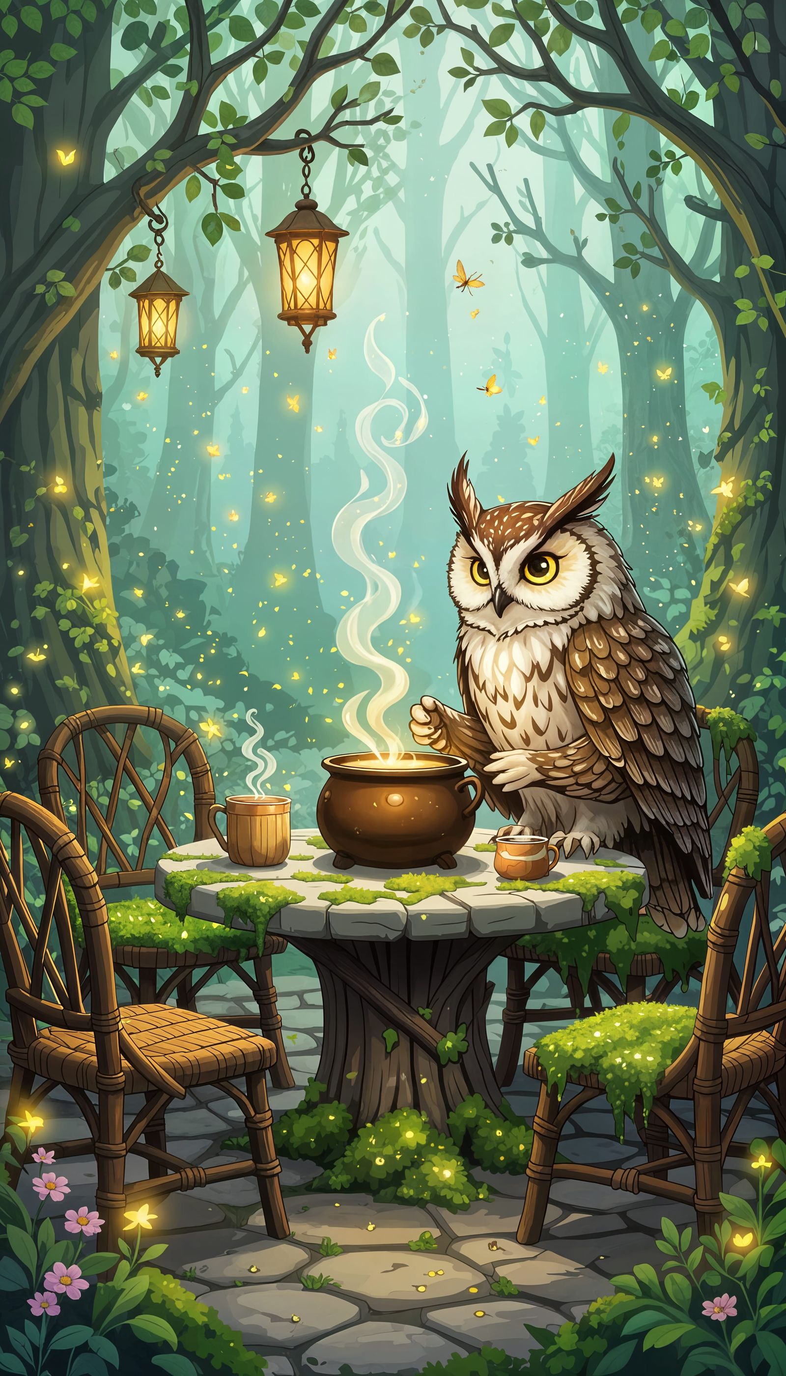 Whimsical Woodland Cafe with Enchanted Brews