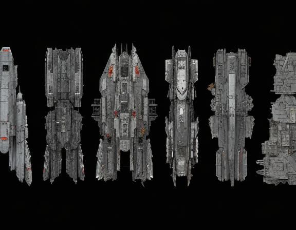 2D Sci-Fi Battleship Game Asset Sheet