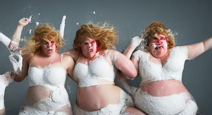 Flour Fight: Celebrities Reimagined in Professional Portrait