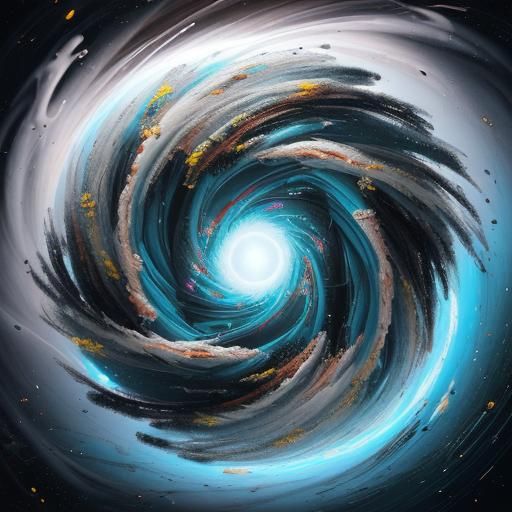 Vibrant White Hole Interior as Abstract Oil Painting