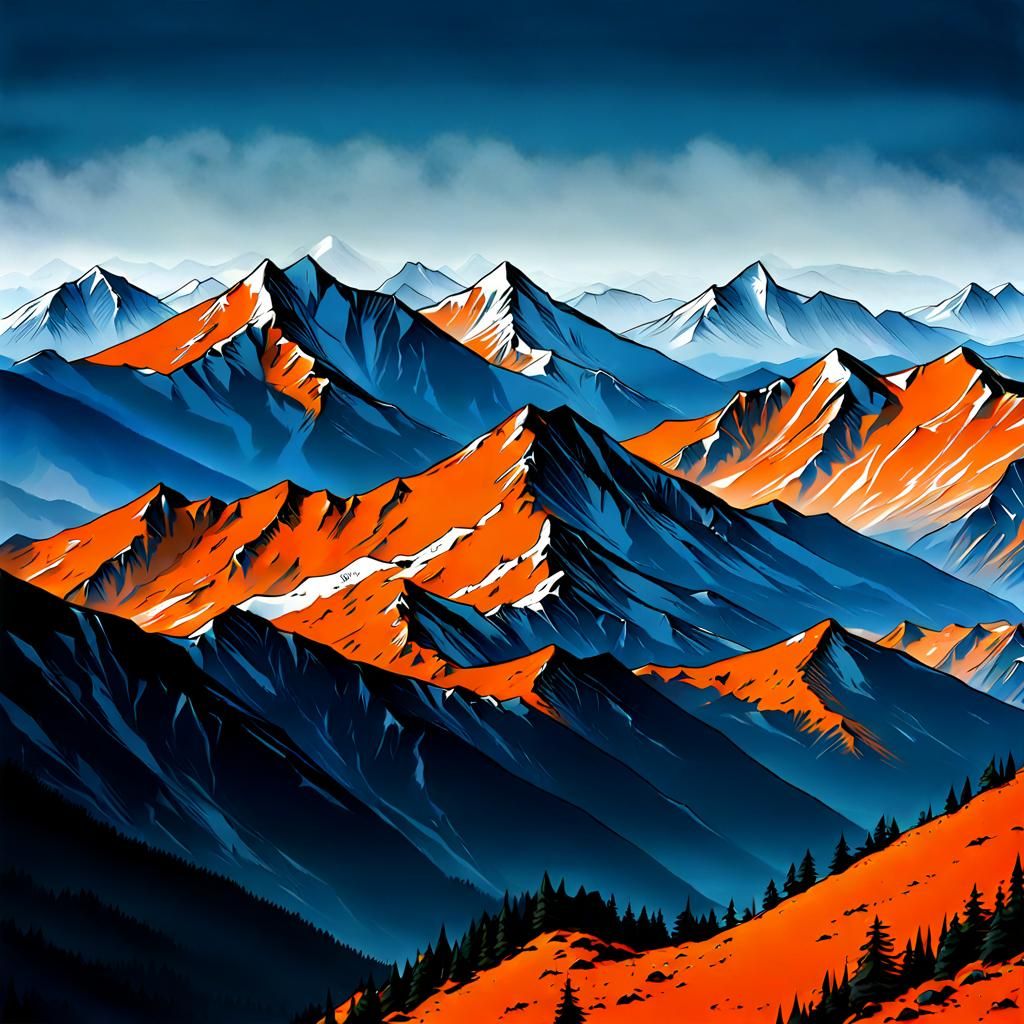 Orange Mountains Simple AI Interpretation