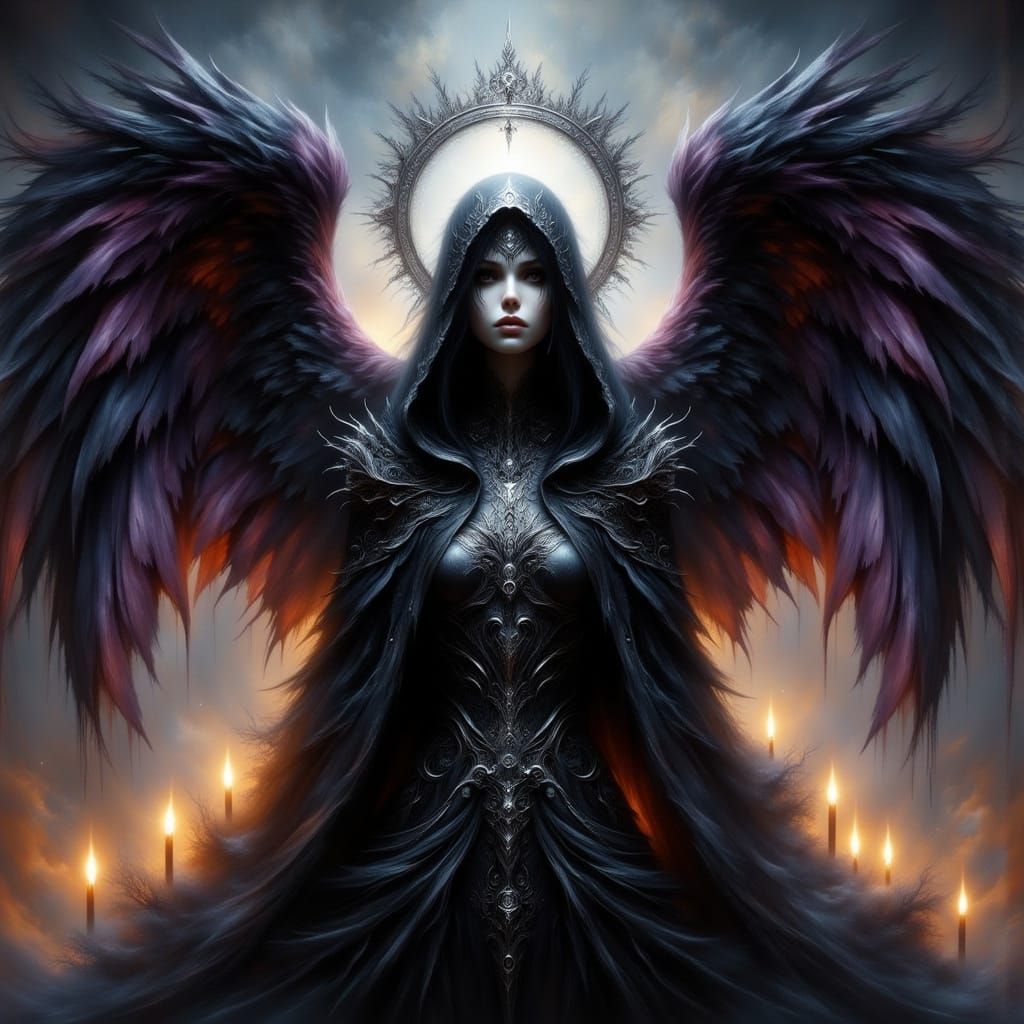 Dark Fairy Death Angel in Rich, Vibrant Colors