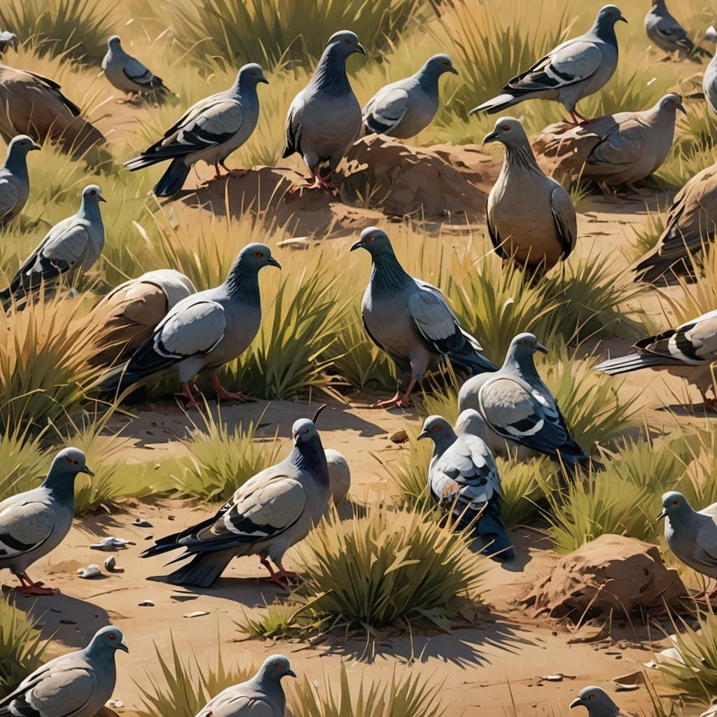 Pigeons Sweep as Antelopes Sit: Concept Art