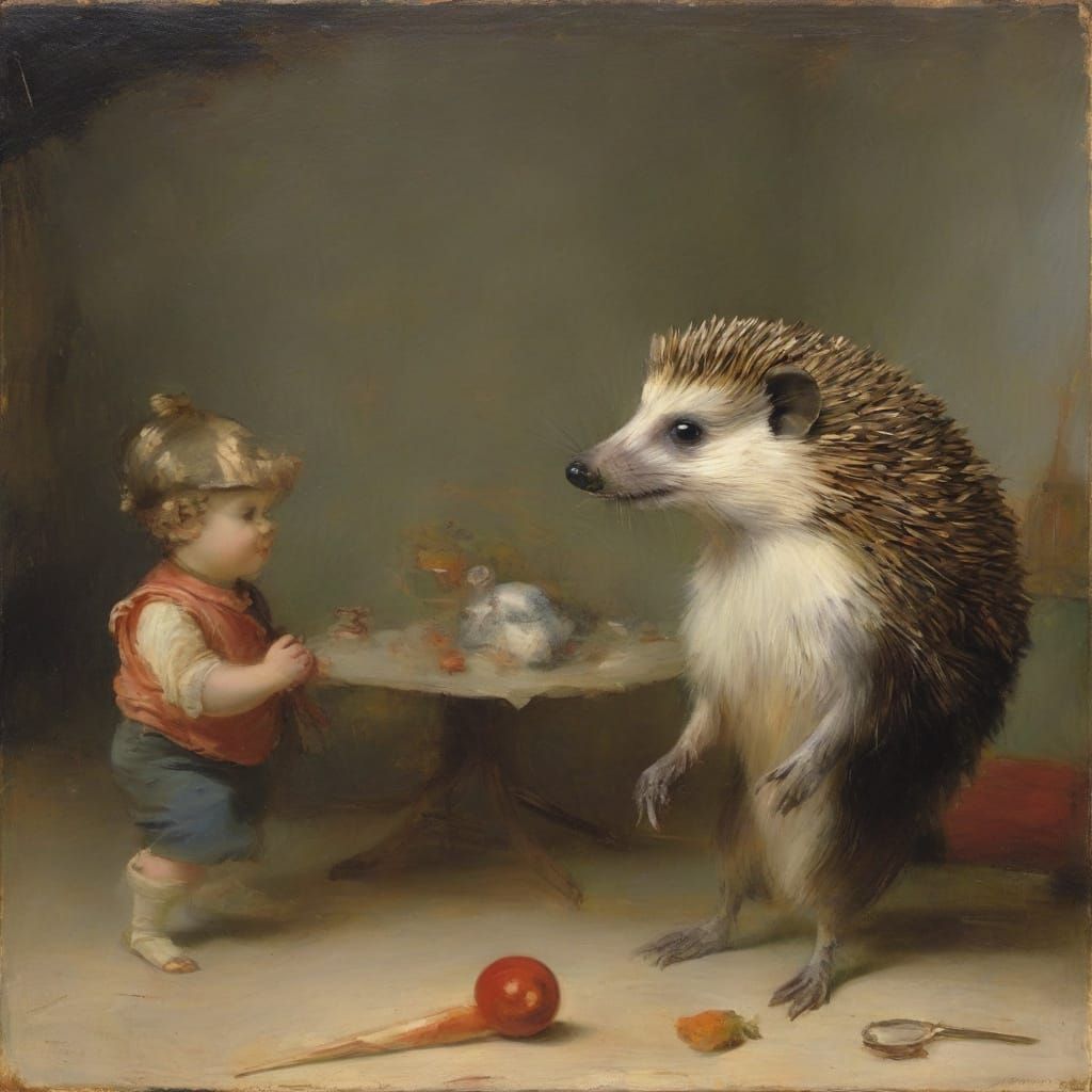 Hedgehog Time Traveler Persuades Napoleon, Rothko Style