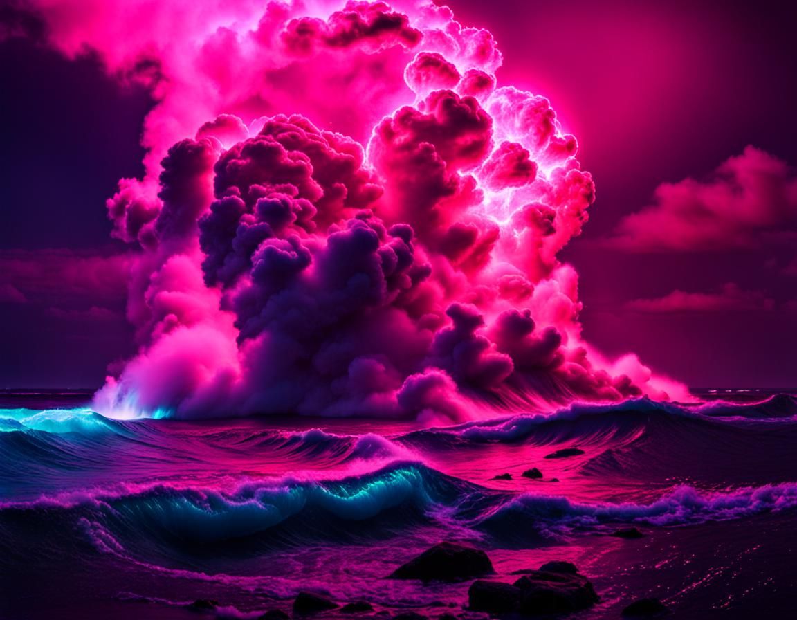 Giant Waves and Neon Leyden Jars