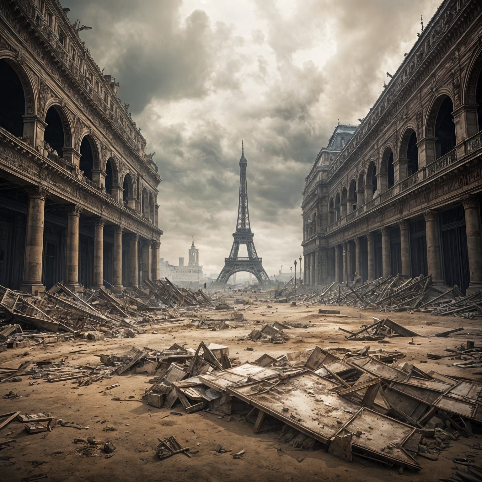 Post-Apocalyptic Paris: A Desolate Eiffel Tower Overlooks a ...