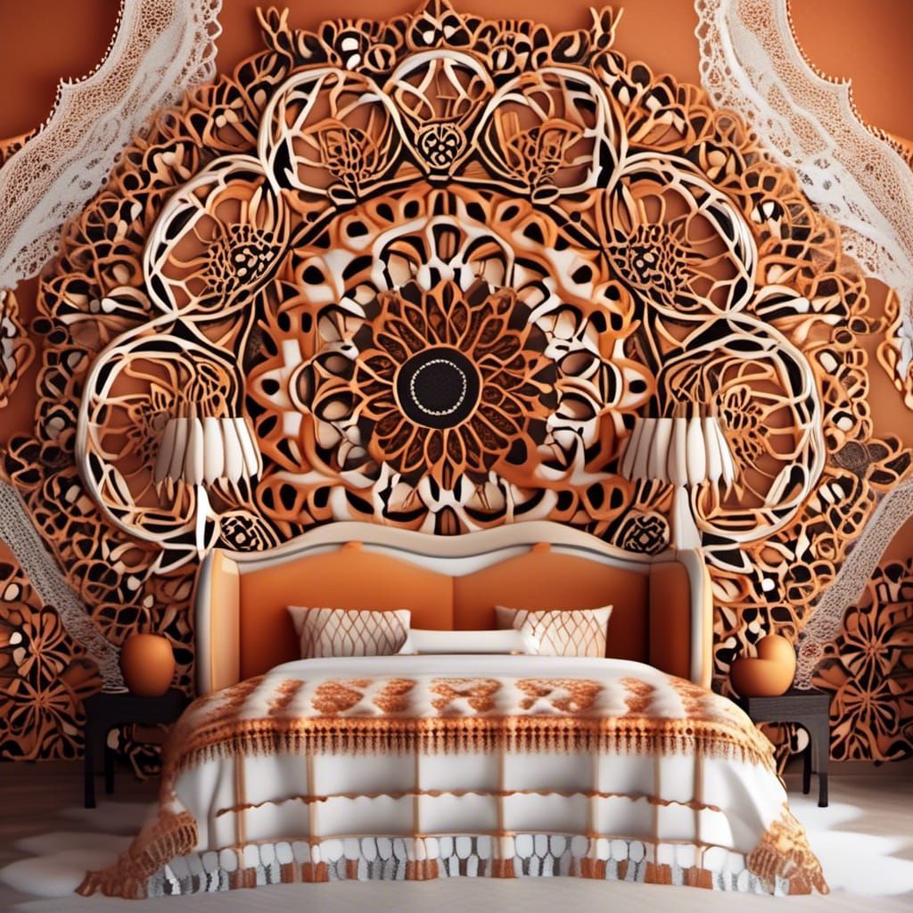 Bohemian Lace Wall Art in Caravan Interior