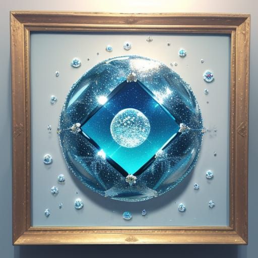 Abstract Frozen Bubbles Dress with Diamond Sparkle